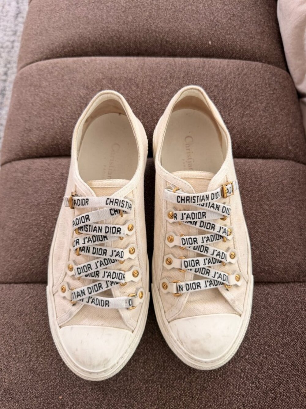 Dior Walk'n'Dior Canvas Sneakers Cream 36